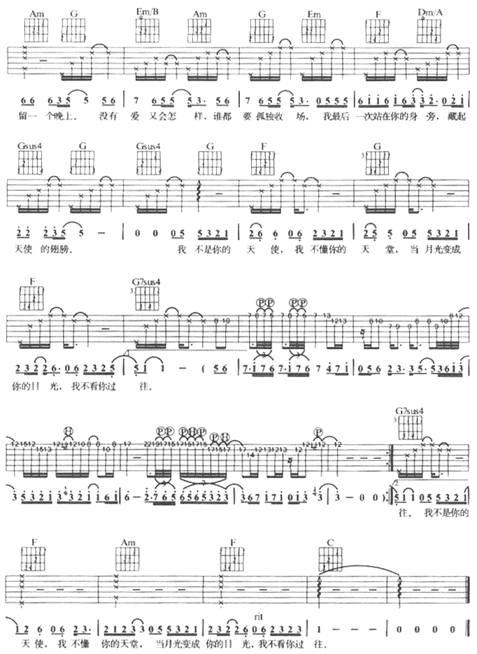 我不是天使吉他谱第2页