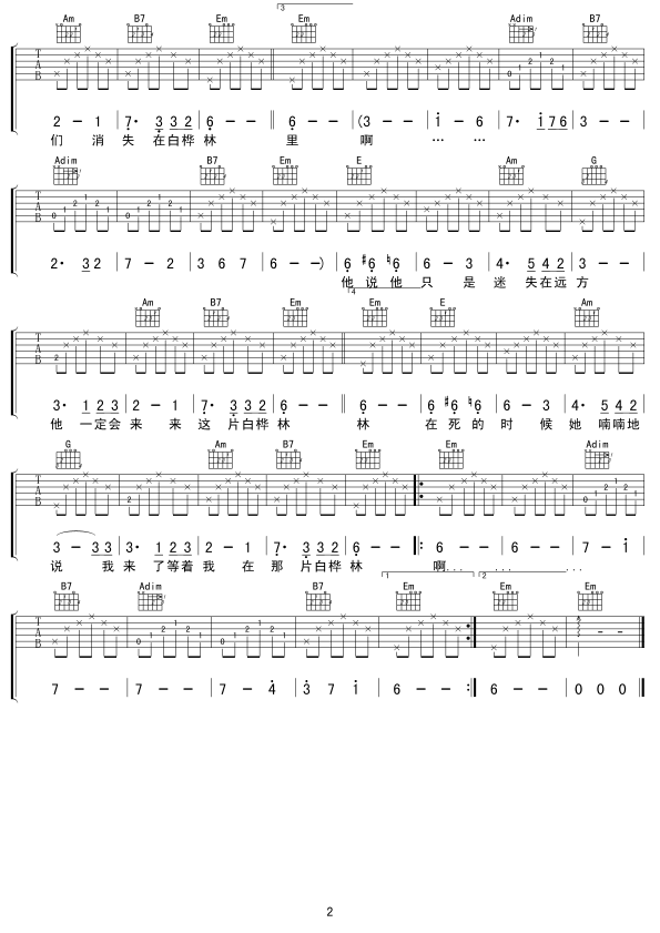 白华林吉他谱第2页