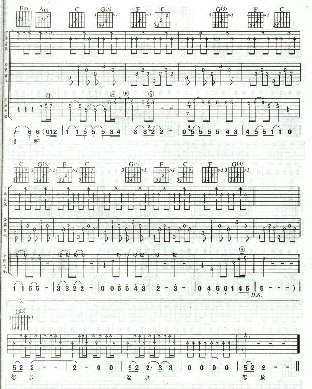怒放吉他谱第3页
