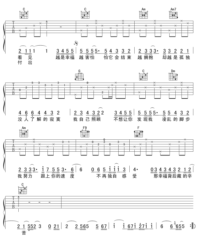 幸福背后吉他谱第2页