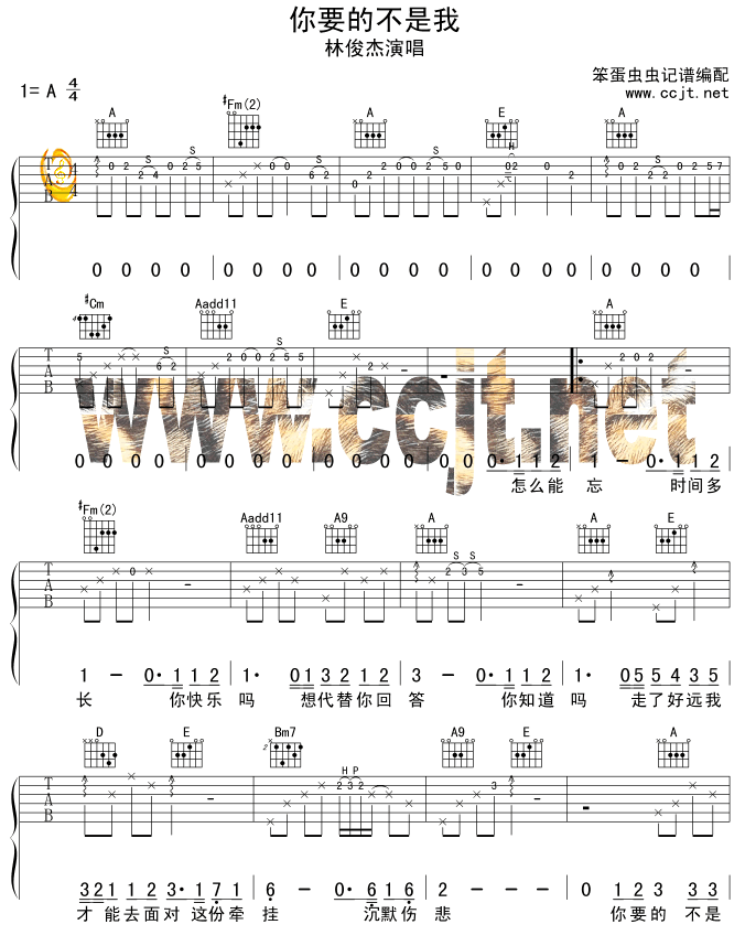 你要的不是我吉他谱第1页