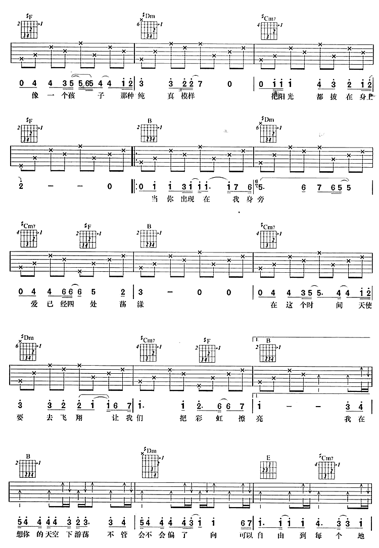 在想你的天空下游荡吉他谱第2页
