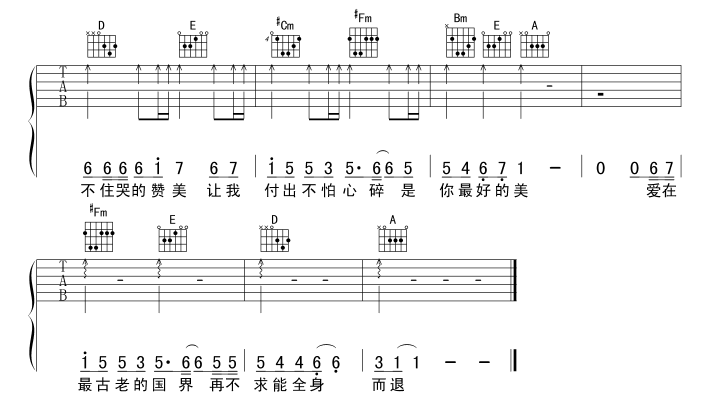 莫斯科没有眼泪吉他谱第3页