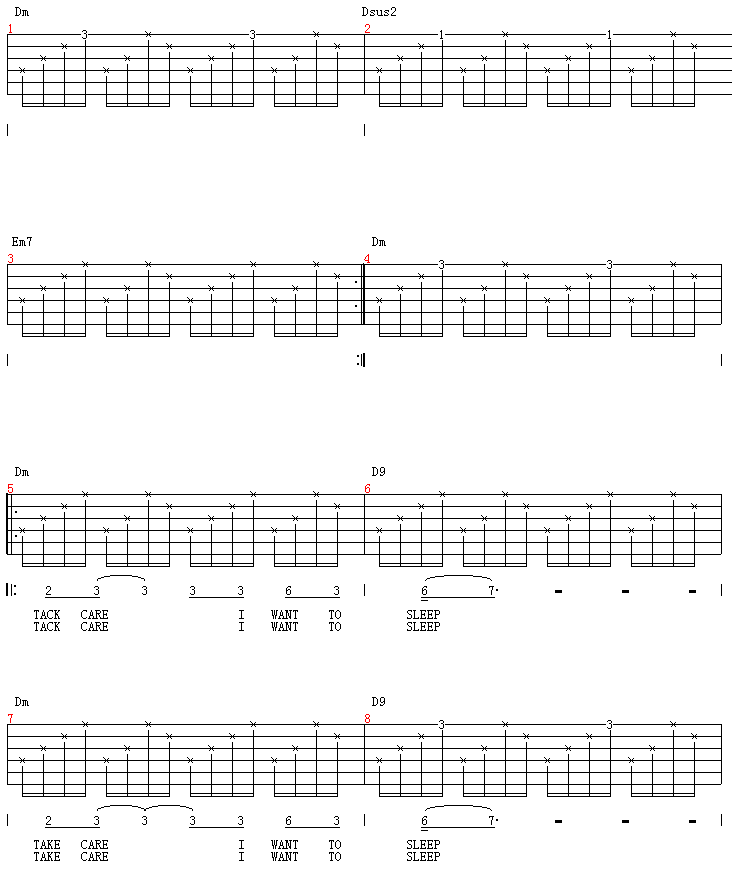 TAKECARE吉他谱第1页