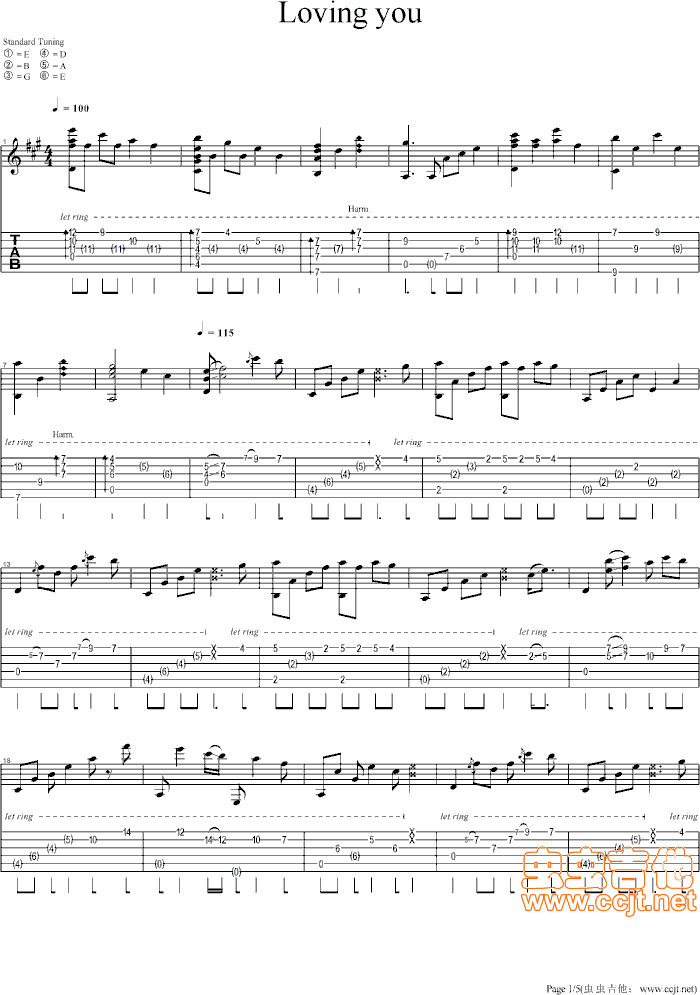Lovingyou吉他谱第1页