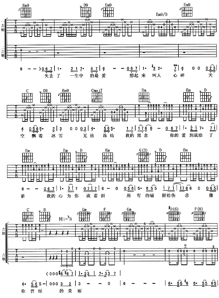 你的爱给了谁吉他谱第2页