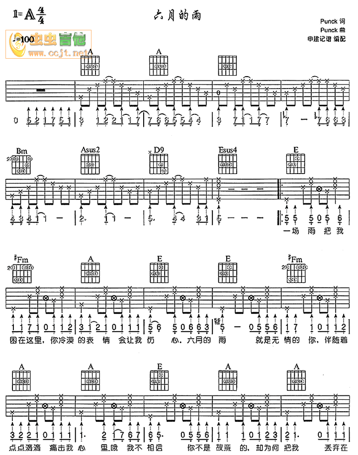 六月的雨吉他谱第1页