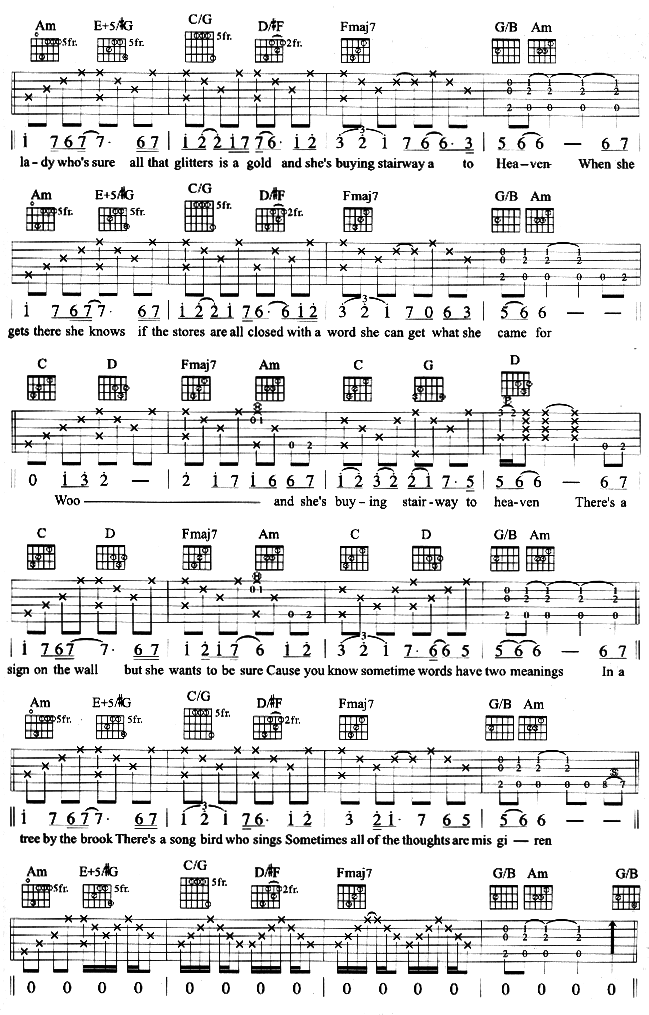 stainwaytoheaven吉他图片谱ledzeppelin齐柏林飞船吉他谱ledzeppelin