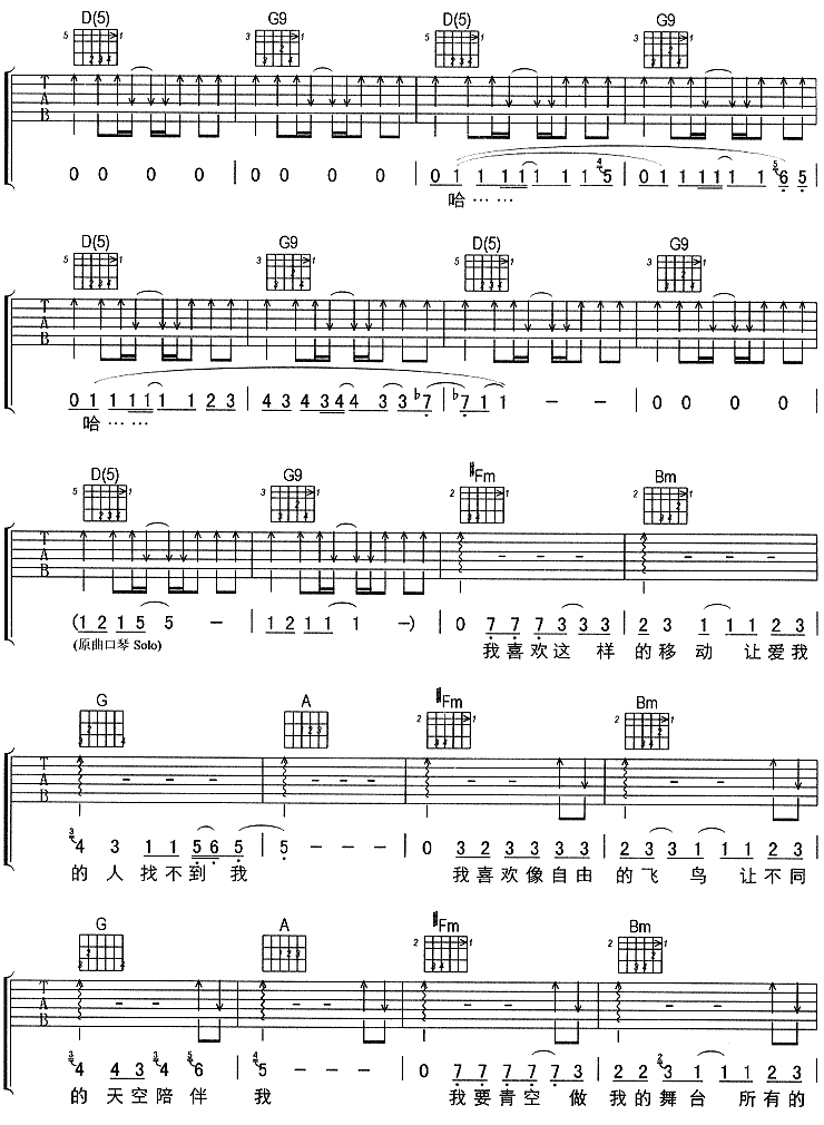 到处乱走吉他谱第4页