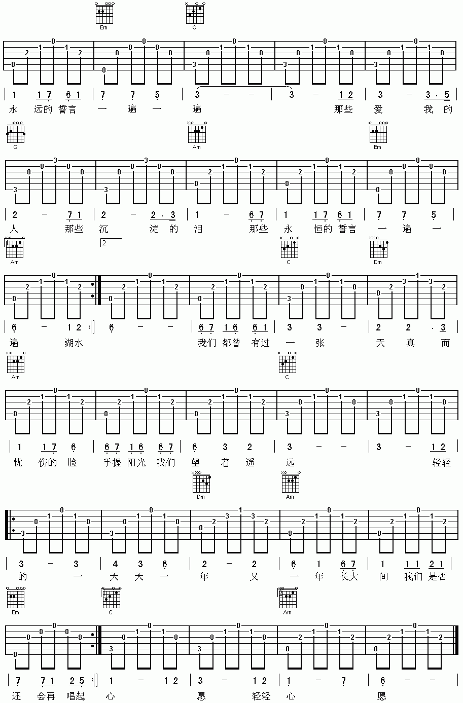 心愿吉他谱第2页