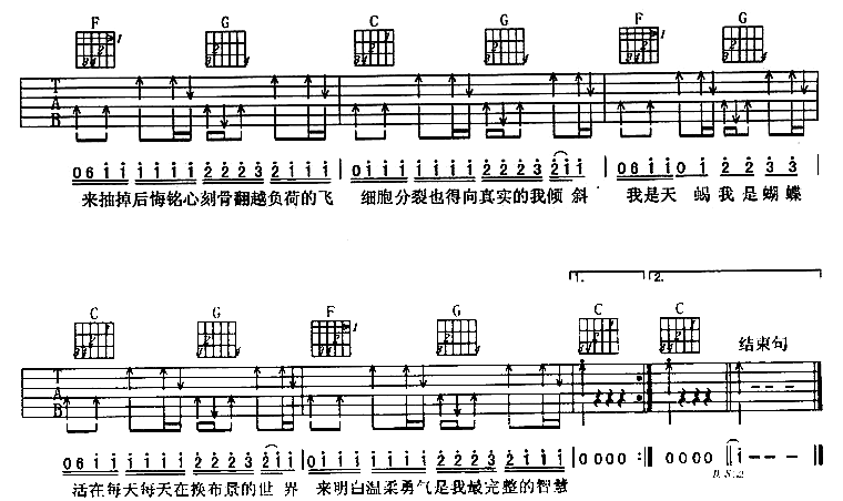 天蝎蝴蝶吉他谱第2页