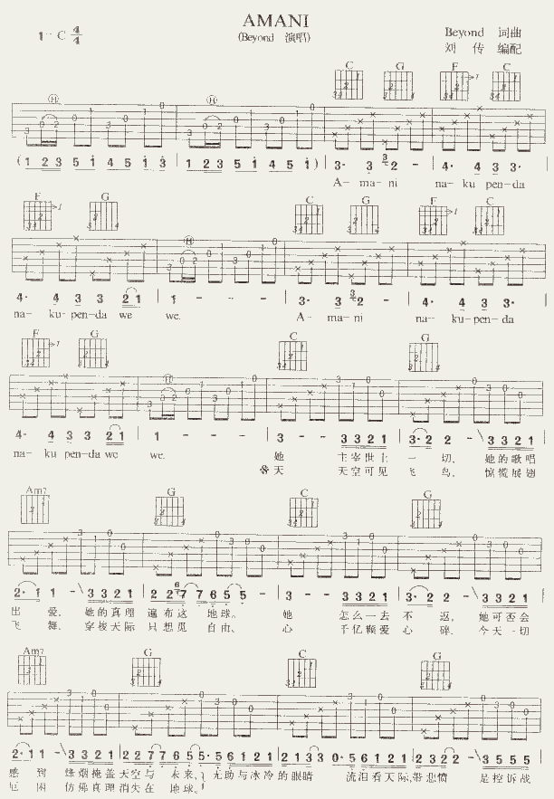 Amammani吉他谱第1页