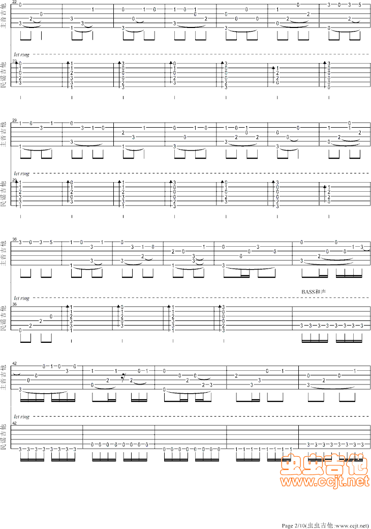 卡农吉他谱第2页