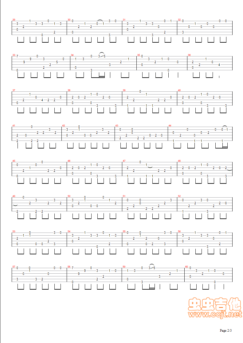 伽蓝雨烟花易冷独奏吉他谱第2页