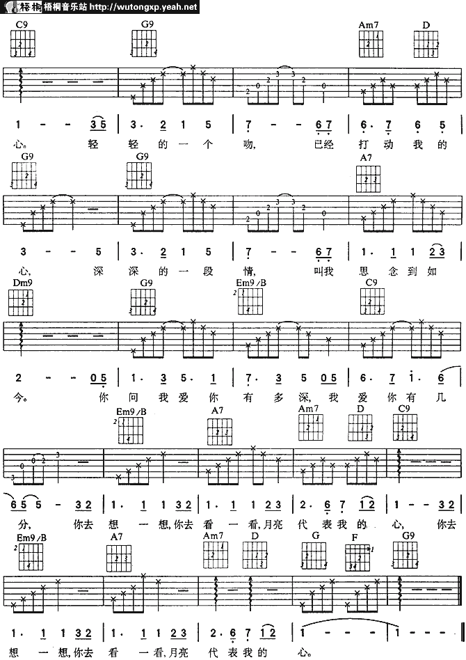 月亮代表我的心吉他谱第2页