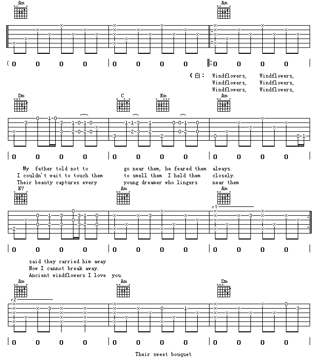 windflower吉他圖片譜齊秦吉他譜齊秦吉他圖片譜2張