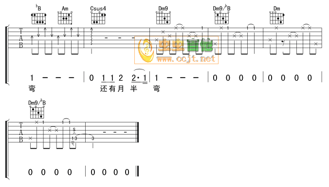 月半弯吉他谱第3页