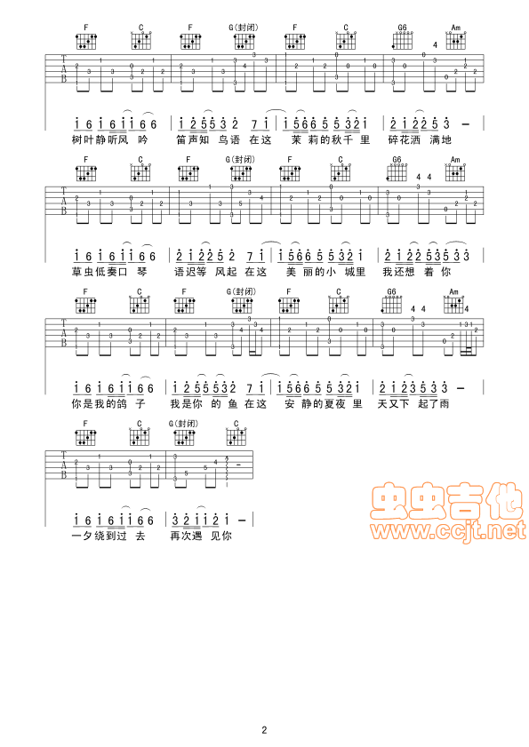 小城里吉他谱第2页