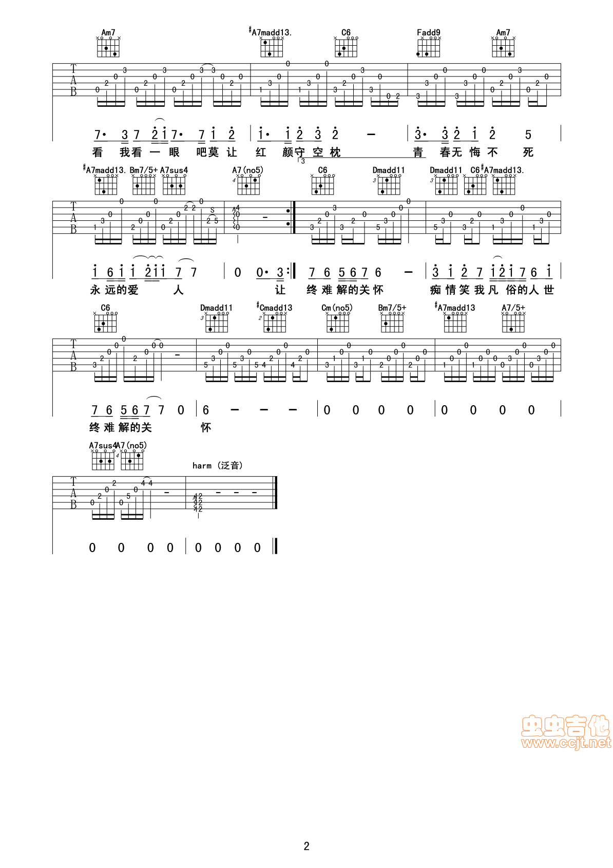 追梦人吉他谱第2页