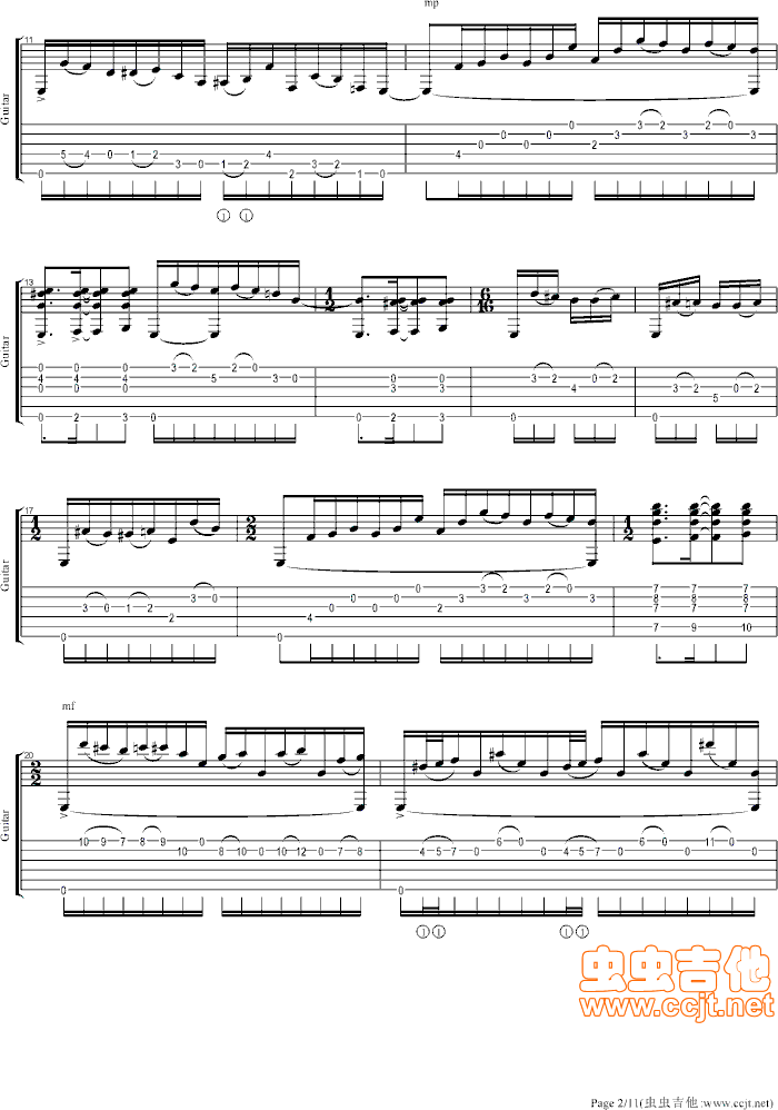 天枰座小奏鸣曲吉他谱第2页