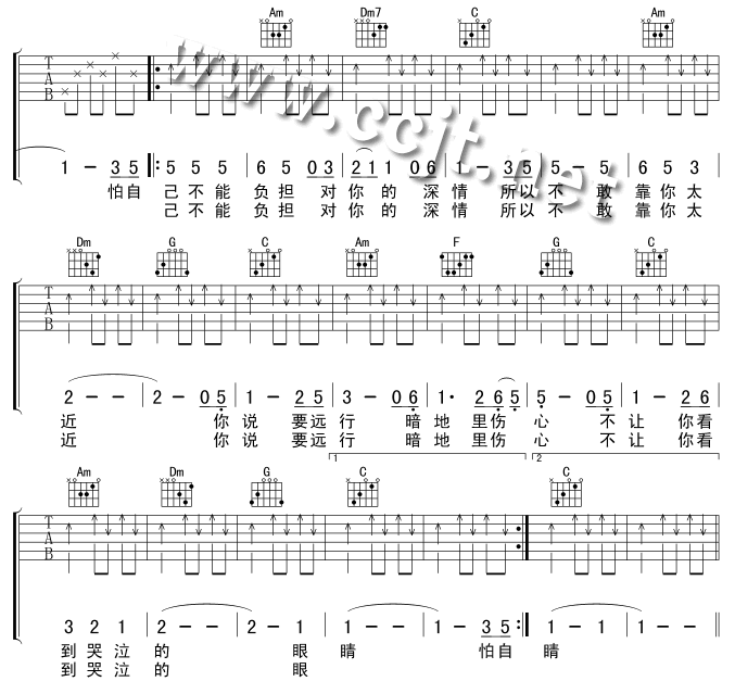 其实你不懂我的心吉他谱第2页