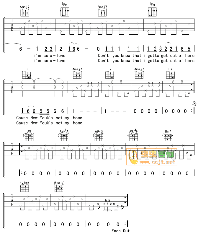 NewYork'sNotMyHome吉他谱第3页