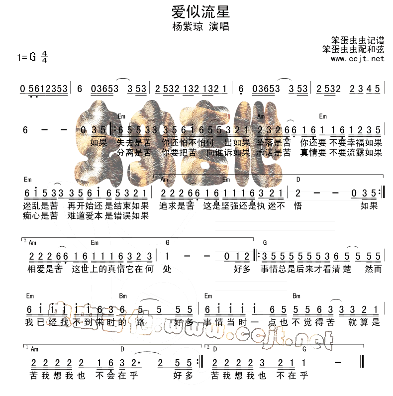 爱似流星吉他谱第1页