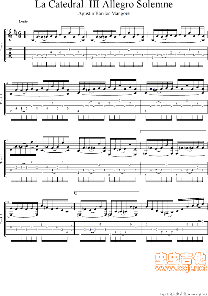 大教堂吉他谱第1页