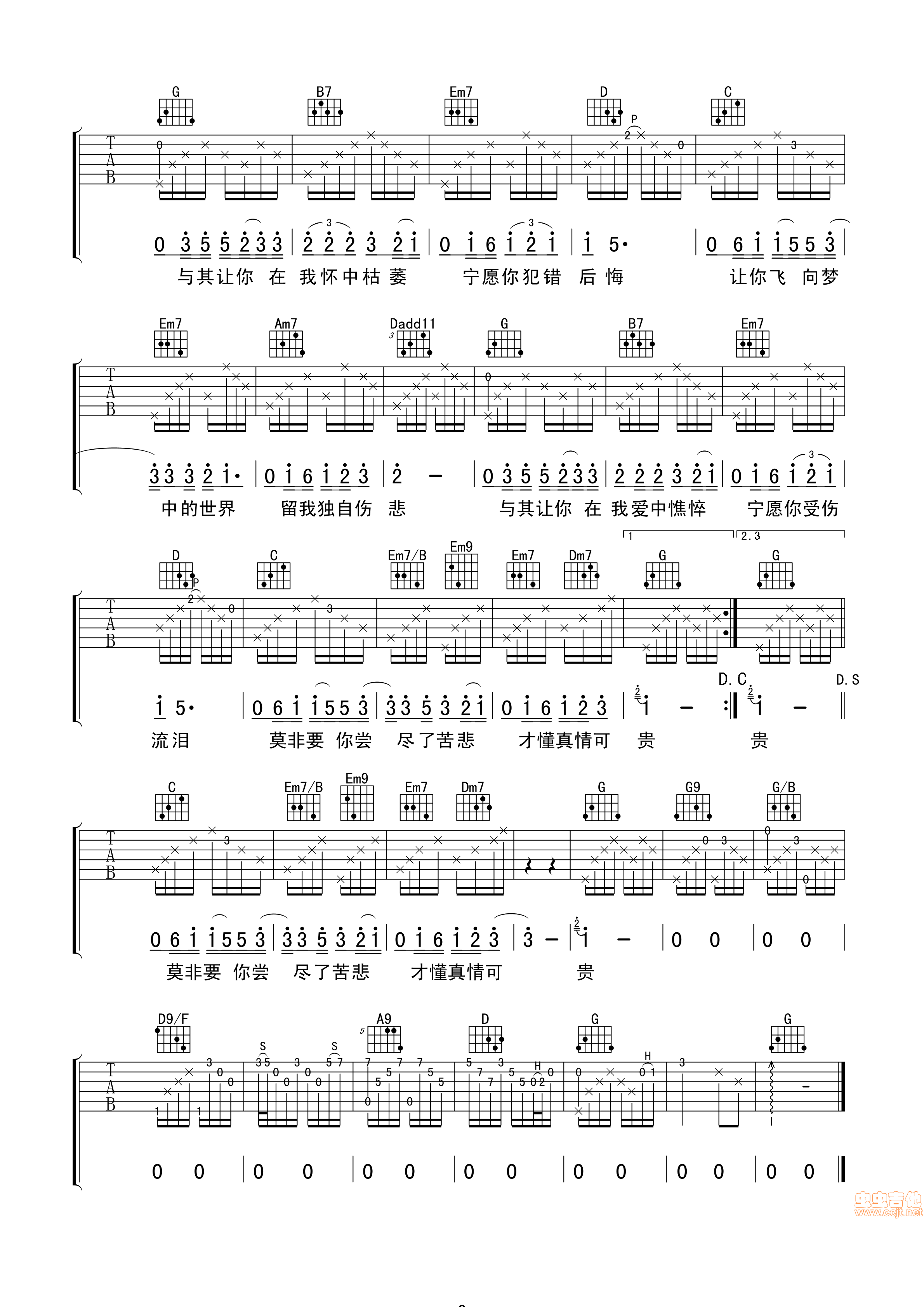遗憾吉他谱第2页