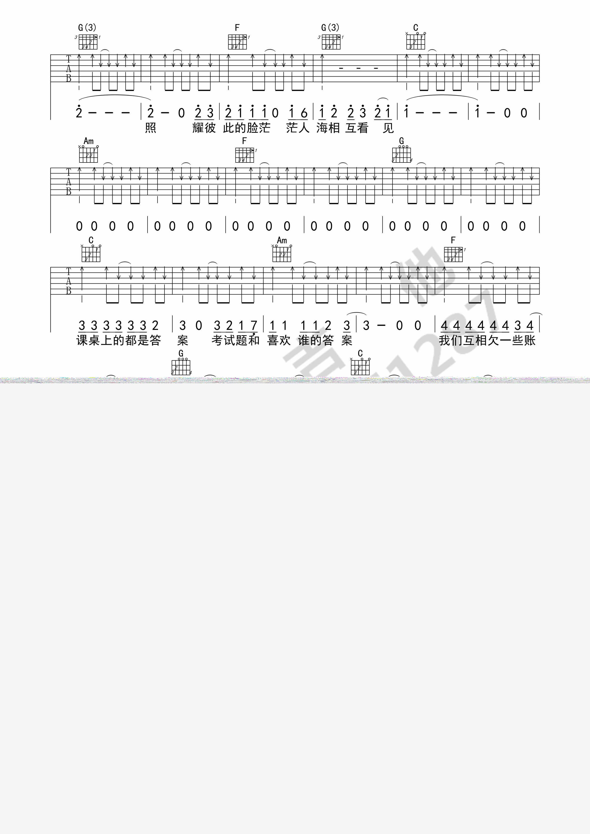 《不說再見》吉他譜由susanguitar用戶蒐集整理,包括 《不說再見》