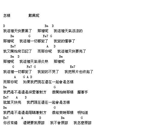 怎样吉他谱第1页