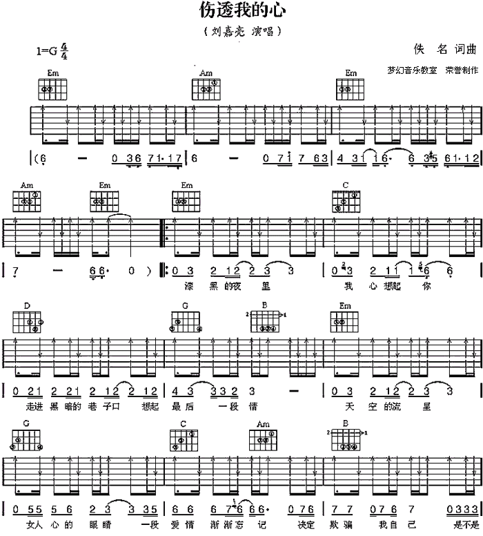 伤透我的心吉他谱第1页
