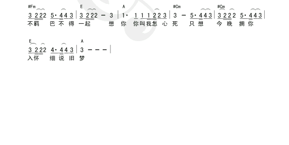 想你（和弦图谱）吉他谱第3页