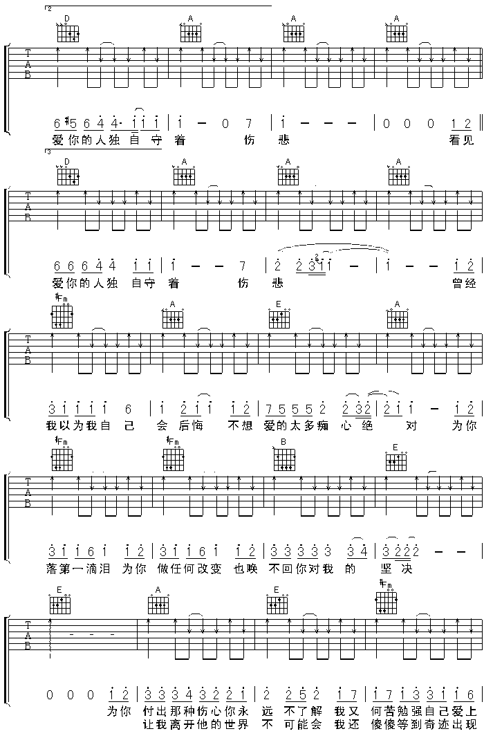 痴心绝对吉他谱第4页