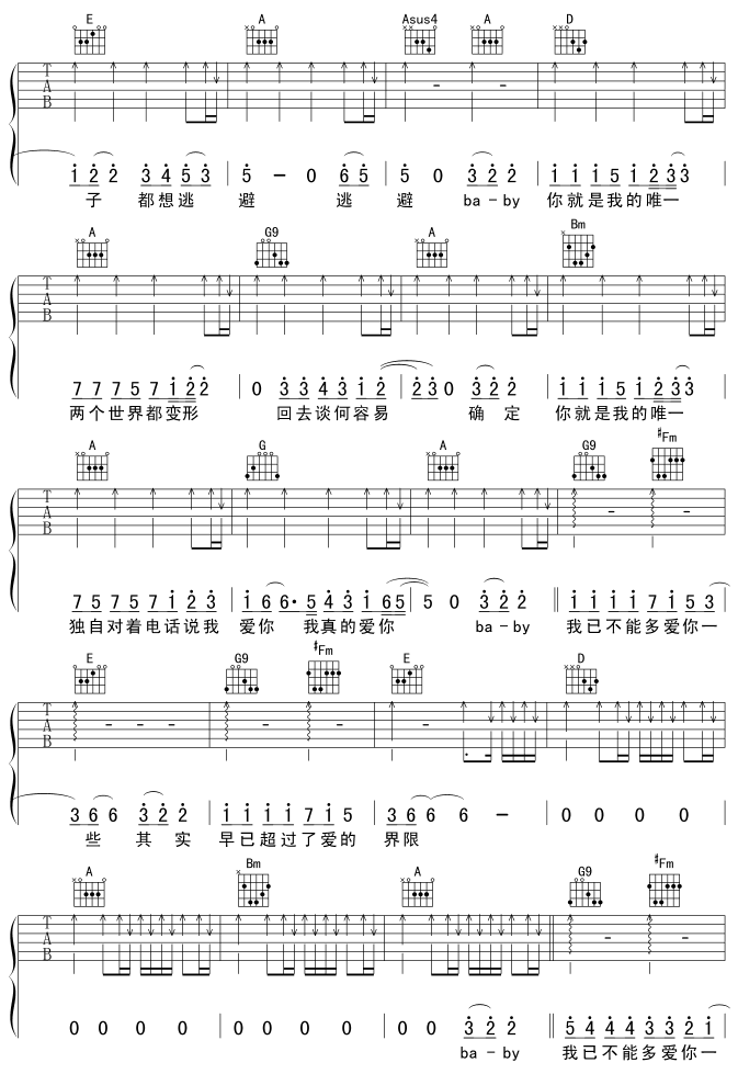 唯一吉他谱第3页