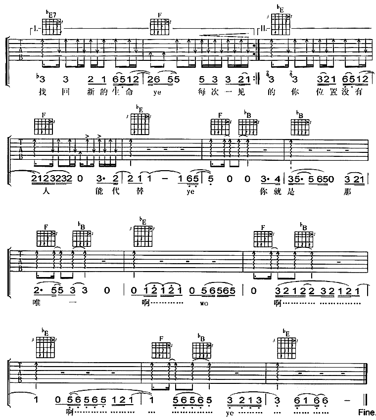 蝴蝶吉他谱第4页