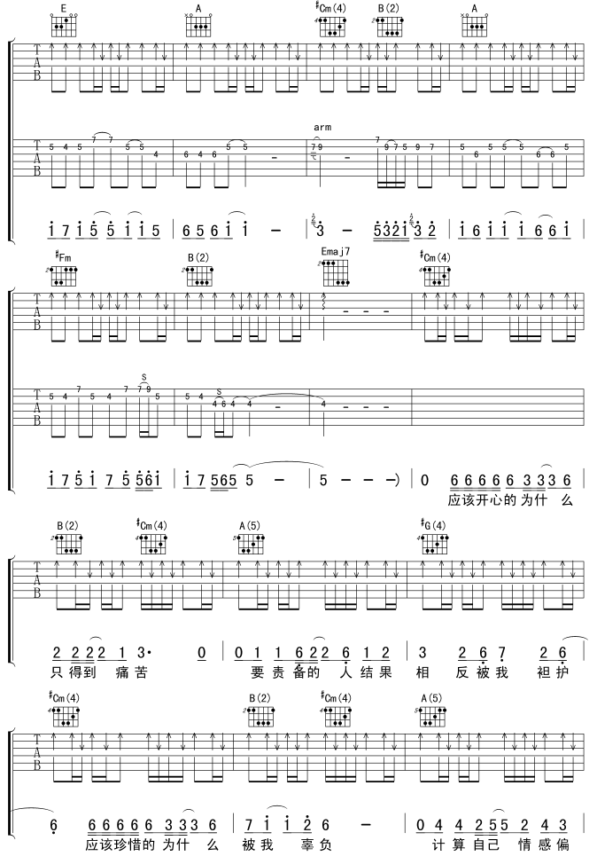 估计错误吉他谱第4页