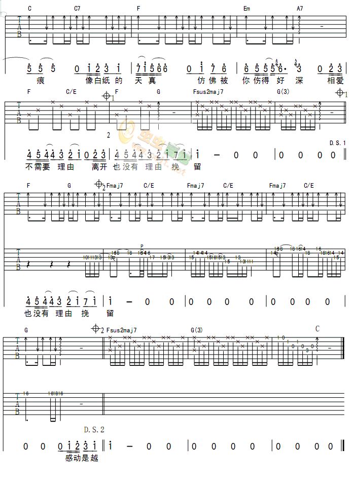其实很爱你吉他谱第2页