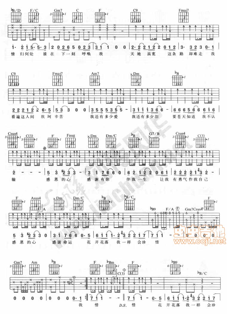 感恩的心吉他谱第2页