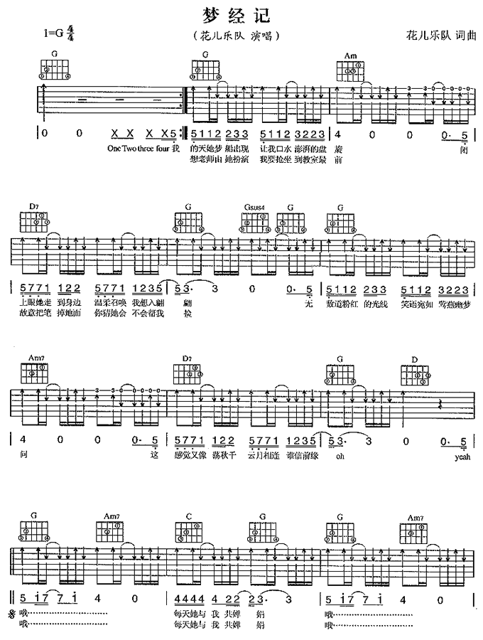 梦经记吉他谱第1页