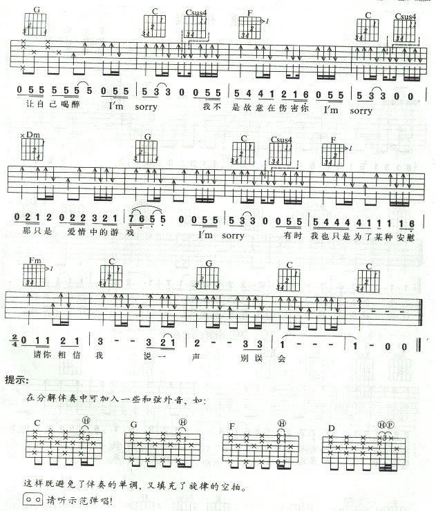 别误会吉他谱第2页