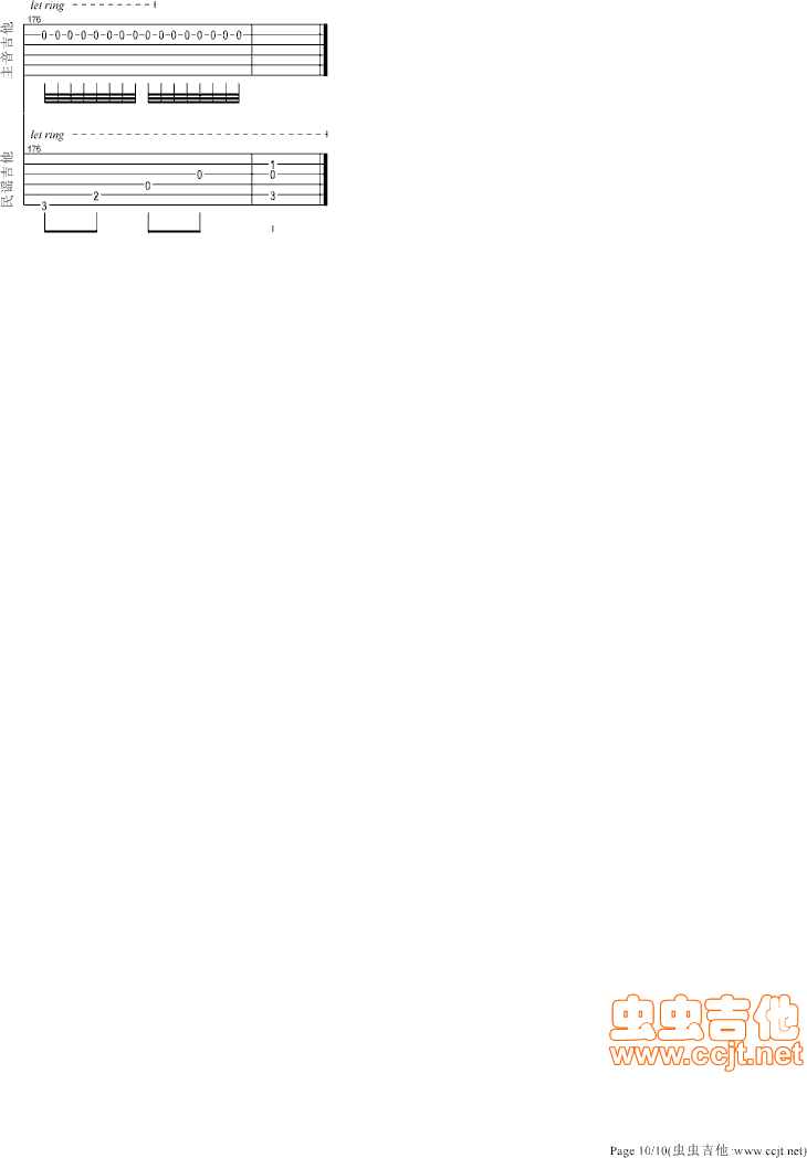 卡农吉他谱第10页
