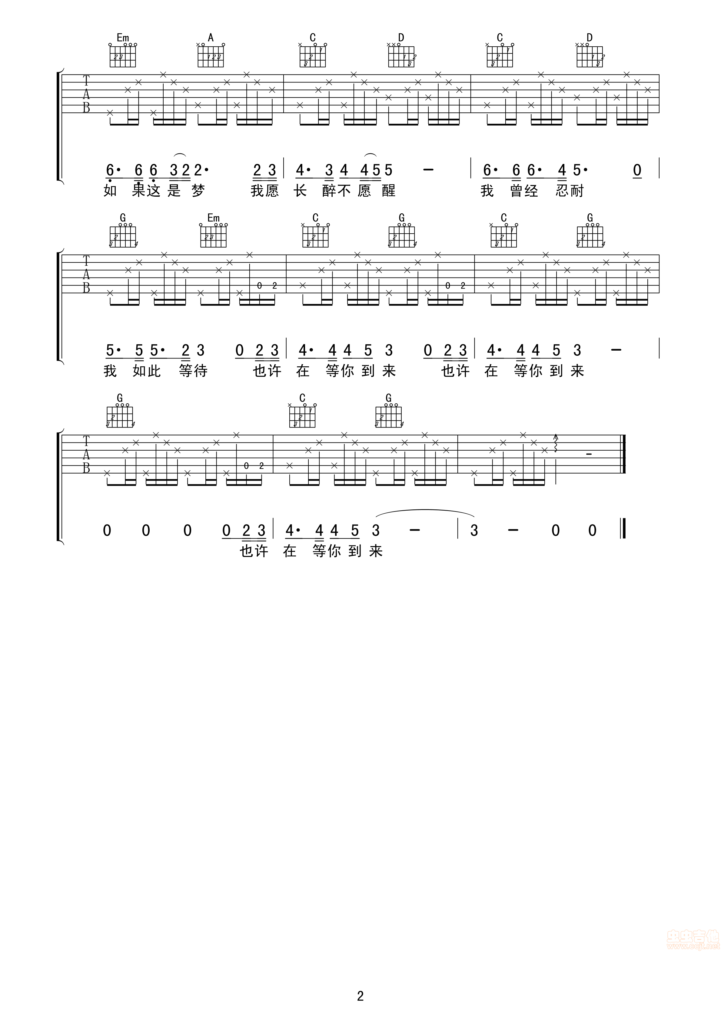 灰姑娘吉他谱第2页