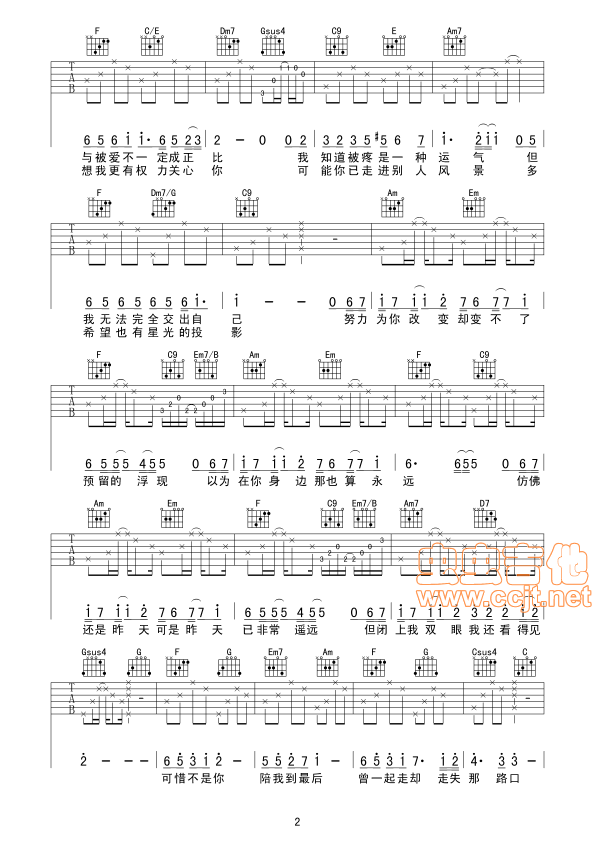 可惜不是你吉他谱第2页