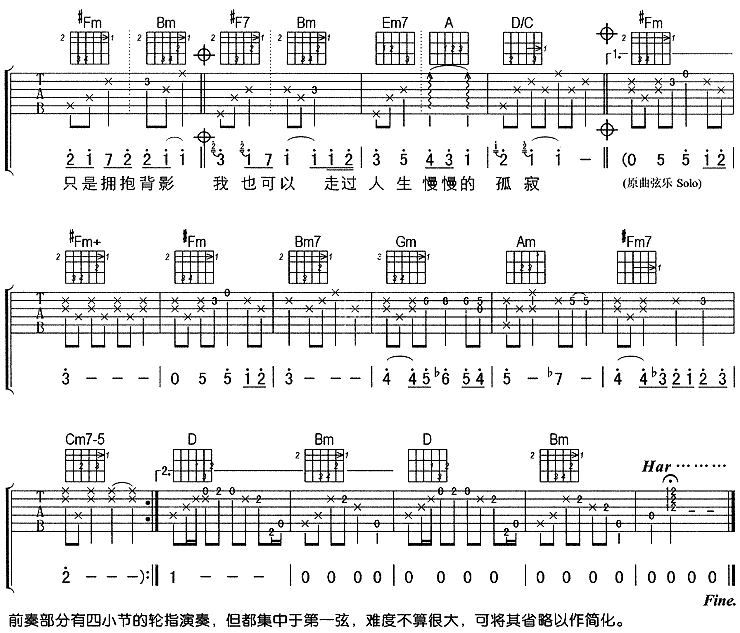 孤寂吉他谱第3页