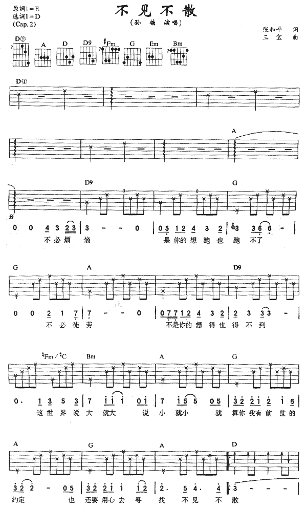 不见不散吉他谱第1页