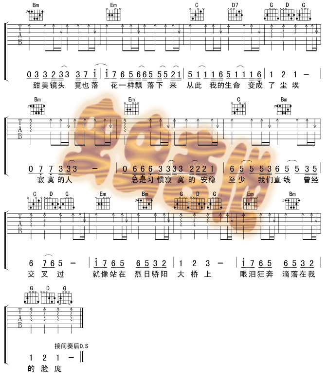 泪桥吉他谱第2页