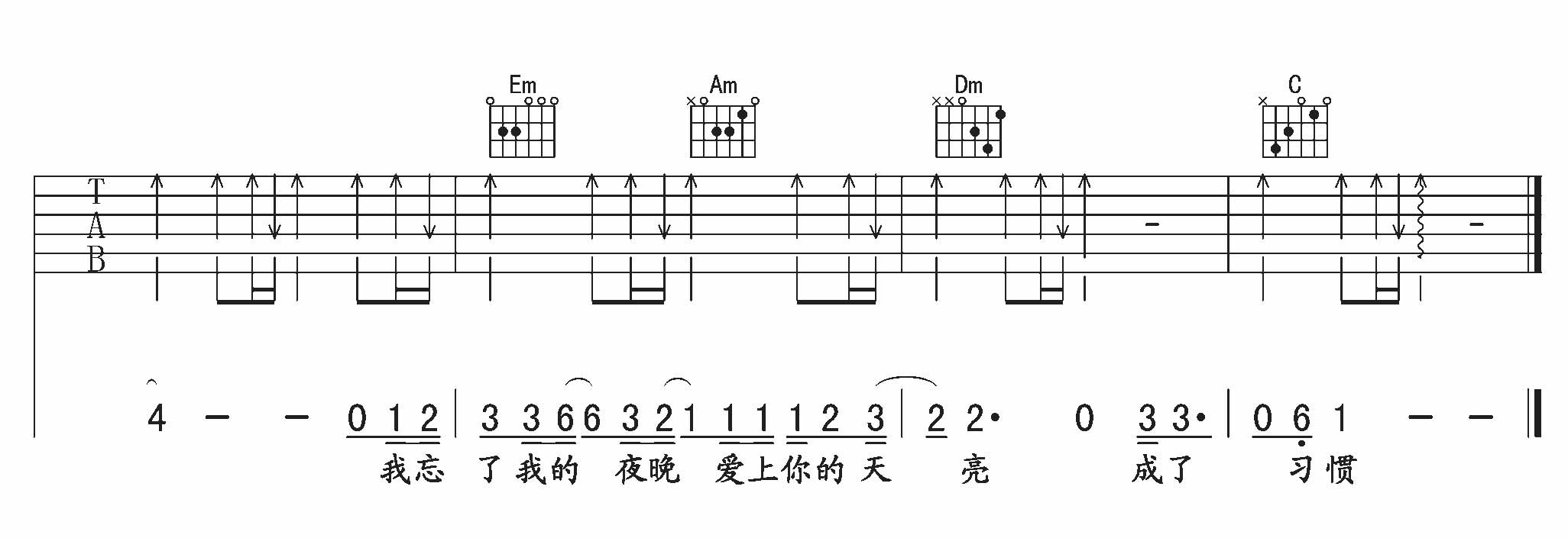 李慧珍 习惯|吉他谱