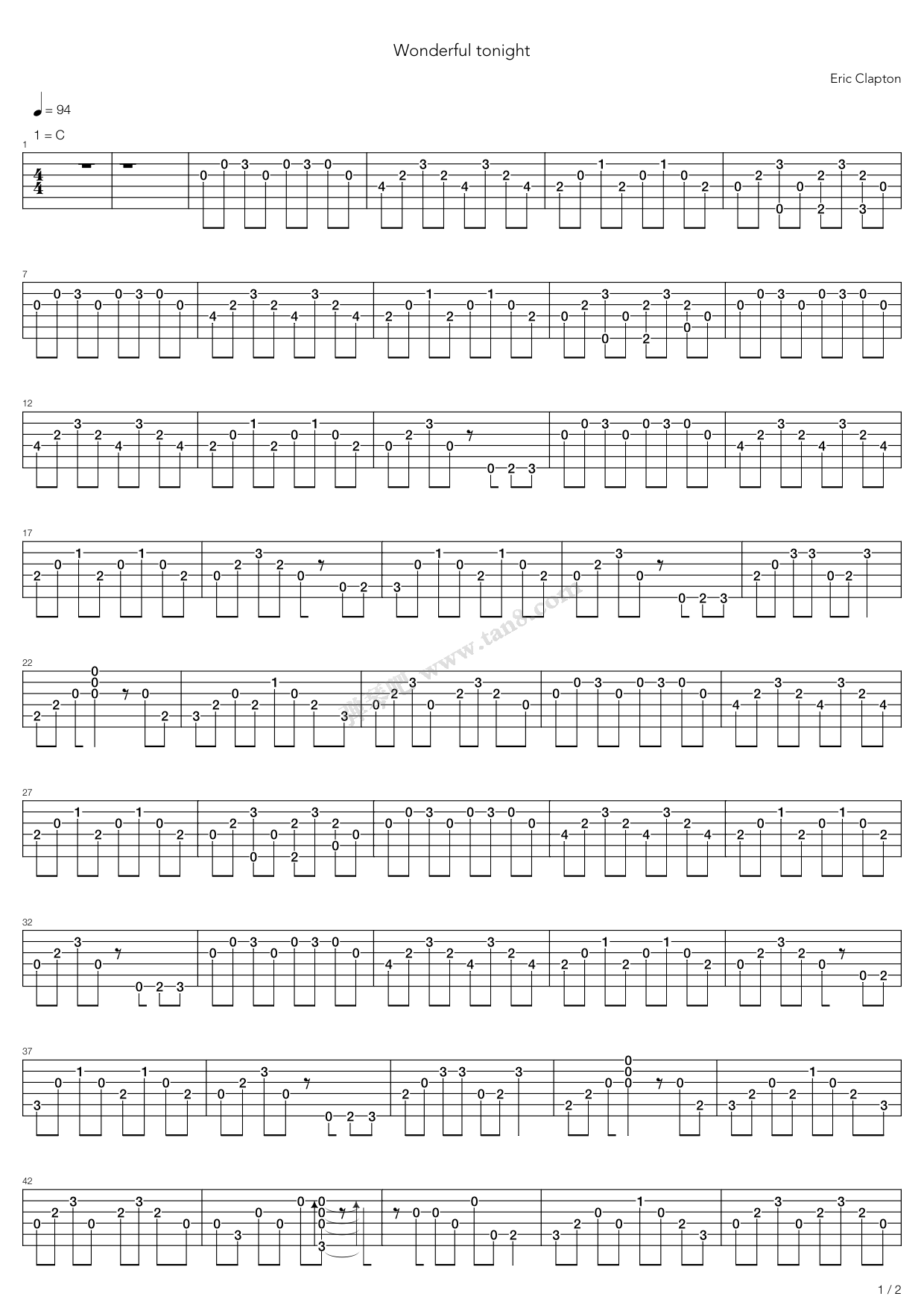 ifyou吉他谱,原版歌曲,简单C调弹唱教学,六线谱指弹简谱3张图 - 吉他谱 - 中国曲谱网