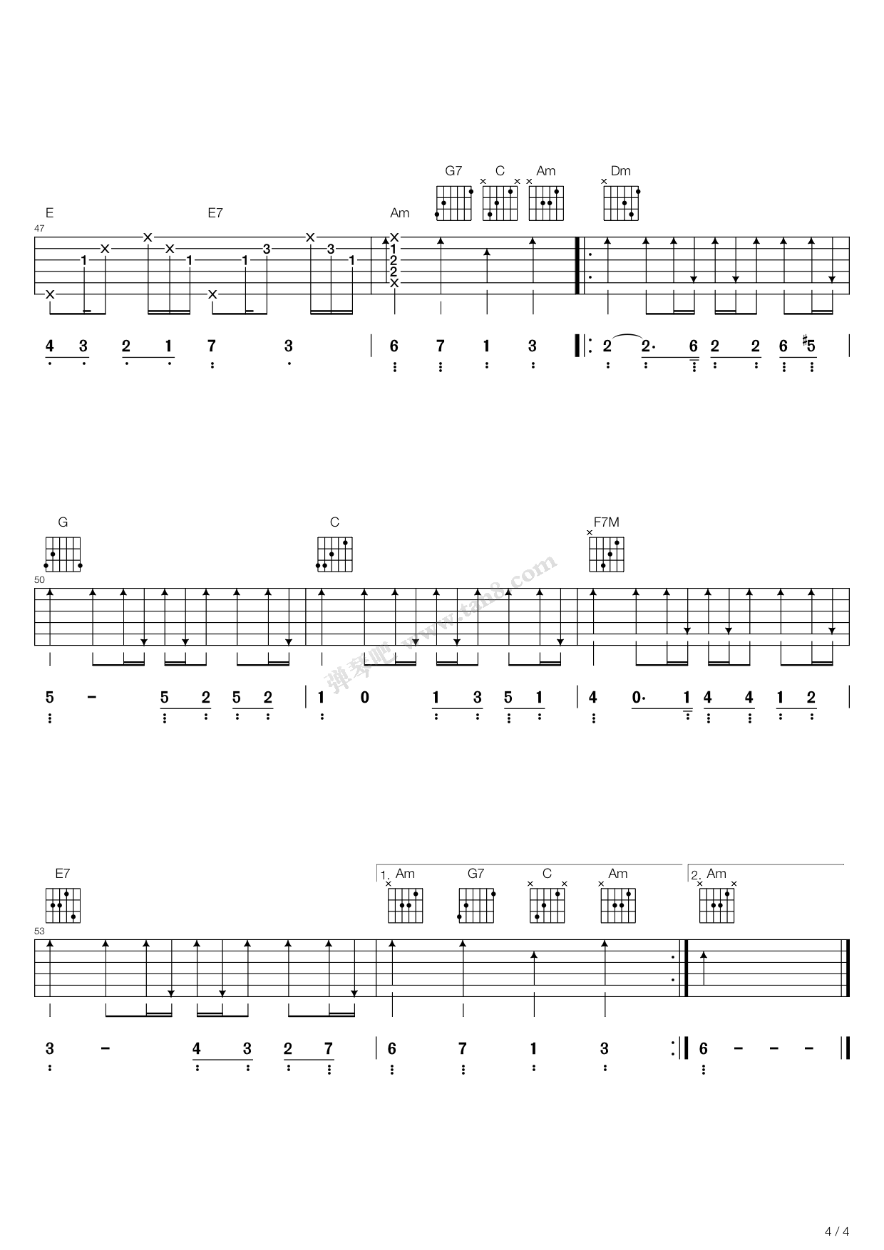 强吉他谱 - 郭富城 - G调吉他弹唱谱 - 琴谱网